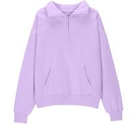 Generisch Chemise surdimensionnée pour adolescente demi-fermeture éclair, polaire, pull avec poche zippée quart de longueur, sweat à capuche, vêtements d'automne pour adolescentes filles meilleurs