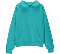Generisch Chemise surdimensionnée pour adolescente demi-fermeture éclair, polaire, pull avec poche zippée quart de longueur, sweat à capuche, vêtements d'automne pour adolescentes filles meilleurs