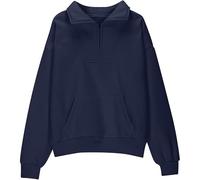 Generisch Chemise surdimensionnée pour adolescente demi-fermeture éclair, polaire, pull avec poche zippée quart de longueur, sweat à capuche, vêtements d'automne pour adolescentes filles meilleurs
