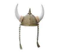 Generisch Chemise viking pour homme - Costume de viking - Casque de viking - Corne à boire - Costume de corne à boire - Casque de soldat médiéval avec cornes - Jouet de guerrier barbare - Chapeau pour