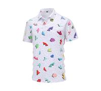 Generisch Chemises à coupe ajustée pour homme - Respirant - Décontracté - Manches courtes - Pour les activités de plein air estivales - Chemise imprimée confortable avec un design élégant - Parfait