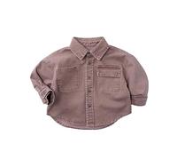 Generisch Chemises à manches longues amples pour garçons et filles comme haut polyvalent dans une coupe adaptée aux enfants pour la mi-saison, Rose, 7-8 ans