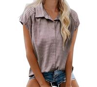 Generisch Chemises décontractées pour femme 2025 pour un usage quotidien. Style décontracté confortable. Parfait pour l'été. Facile à assortir avec un jean. Lavable en machine. Chemisier indien pour