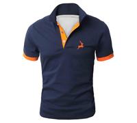 Generisch Chemises d'été décontractées pour homme, manches courtes, boutonnées, coupe ample pour un usage quotidien, parfait pour les tenues par temps chaud., Marine1., XL