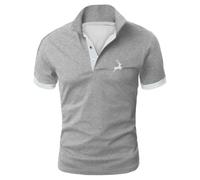 Generisch Chemises d'été décontractées pour homme, manches courtes, boutonnées, coupe ample pour un usage quotidien, parfait pour les tenues par temps chaud., Gris clair., L