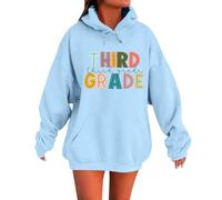 Generisch Chemisier de Noël Sweats pour femmes pour la rentrée scolaire. Design classique à col rond avec des motifs uniques. Parfait pour le printemps Sweat-shirt femme sans, bleu clair, L