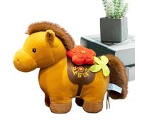 Generisch Cheval en peluche, 20 cm, mignon, au design chinois, petit cheval doudou doux, pour adultes, , adolescents, comme cadeau pour le Nouvel An, un anniversaire ou une fête