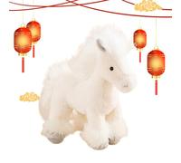 Generisch Cheval en peluche, année du cheval 2026, jouet en peluche et poupée en tissu, pour enfants, adultes, chambre d'enfant, bureau, lit, canapé, fête, cadeau