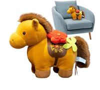 Generisch Cheval en peluche | douce de 20 cm au design chinois, petit cheval en peluche doux, pour filles et , comme cadeau pour le Nouvel An, un anniversaire et une fête de chambre