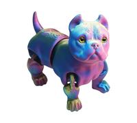 Generisch Chien imprimé en 3D - Articulations mobiles - Décoration de bureau - Jouet animal - Pour chambre à coucher, salon, bureau, dortoir, appartement à louer - Étagère de cuisine