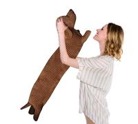 Generisch Chien teckel - Peluche teckel en peluche - Coussin en peluche douce - Jouet en tissu - Décoration de teckel pour salon chambre à coucher 53 cm