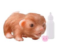 Generisch Chiot en silicone réaliste mignon avec biberon, ensemble de poupées chiots pour à partir de 3 ans, jeu de rôle fille, décoration de Noël, d'anniversaire, Pâques