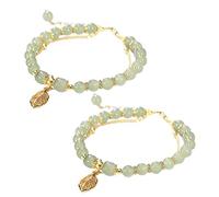 Generisch Choix Bracelet Perle Plusieurs Messages Bijoux Adjustable Classic Bracelet For Women Jonc De Cadeau Mamie Perlé Anneaux (A, One Size)