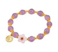 Generisch Choix De Bracelet Messages Ensembles Bijoux Bracelet Peach Multi Color Quartz Bangle Semi Gems For Luck Wisdom Pr Jonc Poignet Breloques Bracelet (Purple, One Size)