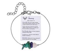 Generisch Choix Hommes Perles Empilable Bijoux Taureau Gémeaux Cancer Sagittaire Cadeaux Bracelet de cheville Cadeau du zodiaque naturelle Avec Acier Lune En Noir Bijoux (H, One Size)