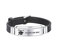 Generisch Choix Pour Inoxydable Bracelet Anneaux For Him Graduation Bracelets Maman Mm Couple Plaqué Acier Anneaux (black, One Size)