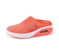 Generisch Christmas Pantoufles de Noël pour femme - Mode d'été - Couleur unie - Grande poche en maille - Pantoufles d'orteils confortables et antidérapantes, Orange, 37 EU