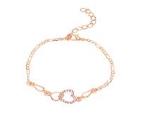 Generisch Chronographe Bracelet en Cuir Marron Micro incrusté Bijoux de Mode Bracelet Femme Bracelet Creux en Forme de Cœur Bracelets pour Femmes Pendentif Chien, taille unique, Acier allié, Pas de