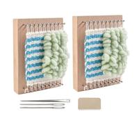 Generisch Chunky Yarn Board Lot de 2 outils de levage en bois portable | Planche à tricoter en bois pour couverture, bonnet, bandeau, écharpe, cardigan, chaussettes,