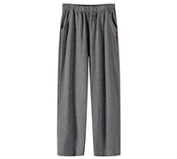 Generisch Classic Jog Pants Pantalon de jogging pour homme avec bas ouvert, jambe droite, coupe décontractée, coupe ample, course à pied, pantalon sportif Jer Sey avec poches, gris, M