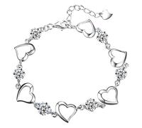 Generisch Classique Bracelet Breloques Perle Bijoux For Mom And Wife Couleurs Bracelet Pour Naturelle Anneaux (Silver, One Size)