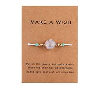 Generisch Classique Bracelet Mm Naturelle Messages Acier Bijoux de saison de remise des diplômes tressé réglable Petite Argenté Bracelet En Et Bijoux (White, One Size)