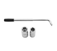 Generisch Clé à écrou de roue pour voiture, jeu de douilles en acier allié, outil portable compact intégré avec adaptateur et réglable pour changement de pneus