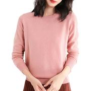 Generisch Clips avec strass - Pull léger pour femme - Manches longues - Col rond - Léger - Doux - Pull en tricot - Gilet long pour femme, Rose, XXL
