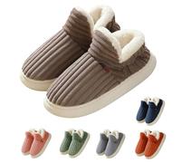 Generisch Cloud Pantoufles pour homme et femme - Peluche chaude - Doux - Moderne - Confortable - Antidérapantes - En mousse à mémoire de forme, Marron B, 44/45 EU