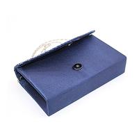 Generisch Clutch Diamante Grand sac de soirée pour femme - Enveloppe en satin - Sac à bandoulière pour homme - Grand pour dossiers (bleu, taille unique)