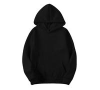Generisch & Co Sweats à capuche pour femme Pull à capuche artificiel court en velours à manches longues avec poches Tenue d'hiver Vêtements Uniforme scolaire japonais, Noir , 3XL