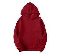 Generisch & Co Sweats à capuche pour femme Pull à capuche artificiel court en velours à manches longues avec poches Tenue d'hiver Vêtements Uniforme scolaire japonais, rouge, XXL