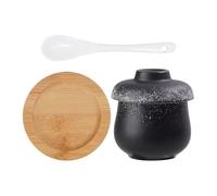 Generisch Cocotte en céramique - 250 ml - Petit bol à pâtes anti-fuite avec couvercle et cuillère - Pour soupes de légumes, desserts, apéritifs, nid d'oiseau