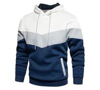 Generisch Code 18 hommes design bloc de couleur pour hommes avec poches latérales à coutures sweat à capuche livraison demain, Blanc., 3XL