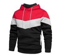 Generisch Code 18 hommes design bloc de couleur pour hommes avec poches latérales à coutures sweat à capuche livraison demain, rouge, L