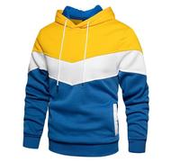 Generisch Code 18 hommes design bloc de couleur pour hommes avec poches latérales à coutures sweat à capuche livraison demain, jaune, XL