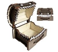Generisch Coffre de rangement en dés, boîte à cubes en bois - Boîte de rangement décorative - Support de cube exquis en bois - Grand espace pour un usage domestique - Pour les amateurs de jeux de