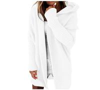 Generisch Col à clip uni, avec patchwork, manches chauve-souris, pull ouvert en tulle pour enfant, Blanc., XL