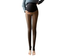 Generisch Collants de maternité chauds et opaques - Collants solides - Collants thermiques pour femmes enceintes - Sans fixation - Brillants, gris, taille unique