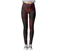 Generisch Collecteur de vêtements Armoire Femmes Halloween Imprimé Collants Leggings Contrôle Yoga Sport Leggings pour Femmes Leggings Taille Haute Imitation Pantalon Femme, rouge, M