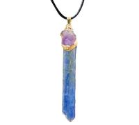 Generisch Collier avec pendentif bleu naturel, collier en pierre bleue pour femmes | Cristal naturel Charm Collier améthyste - Vintage Mode Bijoux Pierre Pendentif pour femmes hommes
