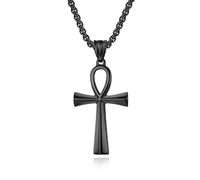 Generisch Collier Croix Egypte Noir Homme Femme