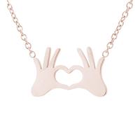 Generisch Collier cœur geste à la main - Collier pour amoureux - Ne se décolore jamais - Pour femme - Avec pendentif, Métal, No Gemstone