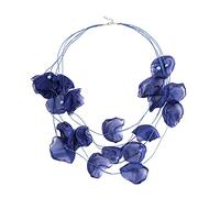 Generisch Collier de perles de cristal avec une couche | Fleurs translucides, en forme de pétales, arrangement multibrin, perles de cristal pour un