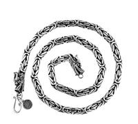 Generisch Collier dragon en argent sterling 925 avec pendentif en forme de double tête de dragon bleu 3,5 mm, Métal, No Gemstone