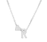 Generisch Collier en forme de cœur pour femme, alliage de luxe léger, 26 lettres, chaîne de clavicule d'amour, accessoire pendentif, Métal, No Gemstone