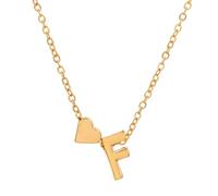 Generisch Collier en forme de cœur pour femme, alliage de luxe léger, 26 lettres, chaîne de clavicule d'amour, accessoire pendentif, Métal, No Gemstone