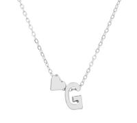 Generisch Collier en forme de cœur pour femme, alliage de luxe léger, 26 lettres, chaîne de clavicule d'amour, accessoire pendentif, Métal, No Gemstone