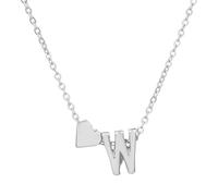 Generisch Collier en forme de cœur pour femme, alliage de luxe léger, 26 lettres, chaîne de clavicule d'amour, accessoire pendentif, Métal, No Gemstone