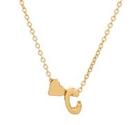 Generisch Collier en forme de cœur pour femme, alliage de luxe léger, 26 lettres, chaîne de clavicule d'amour, accessoire pendentif, Métal, No Gemstone